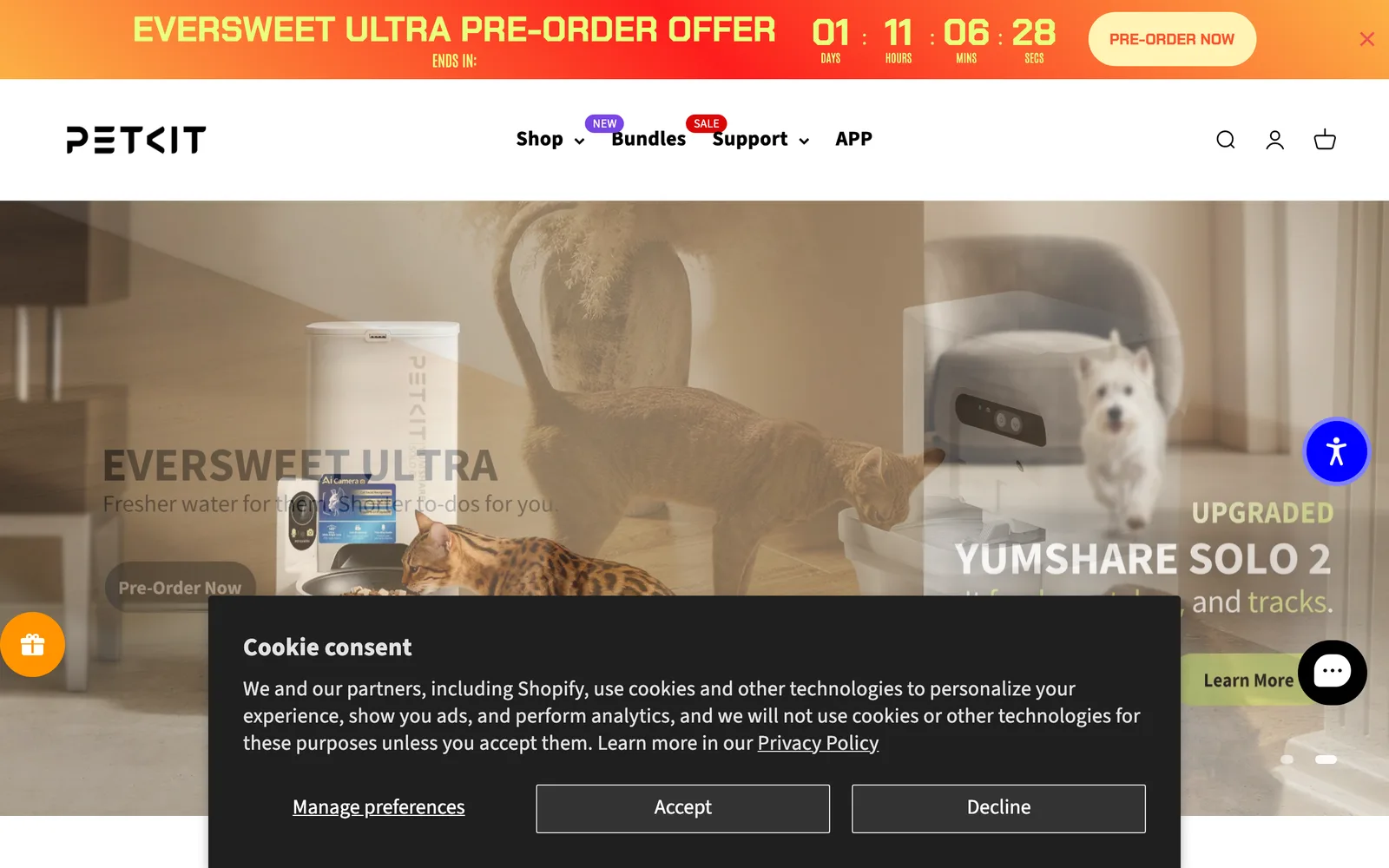 PetKit product homepage